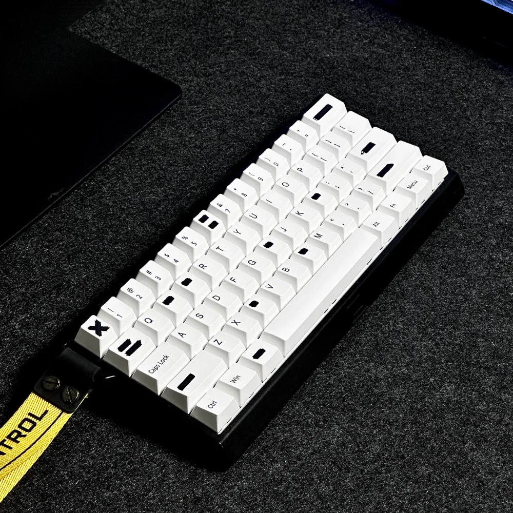 128 Klawiszy Modyfikowane Keycapy PBT Czysta Biel Personalizowane Keycapy Cherry Pasujące do Mechanicznych Klawiatur Gamerów Cherry MX