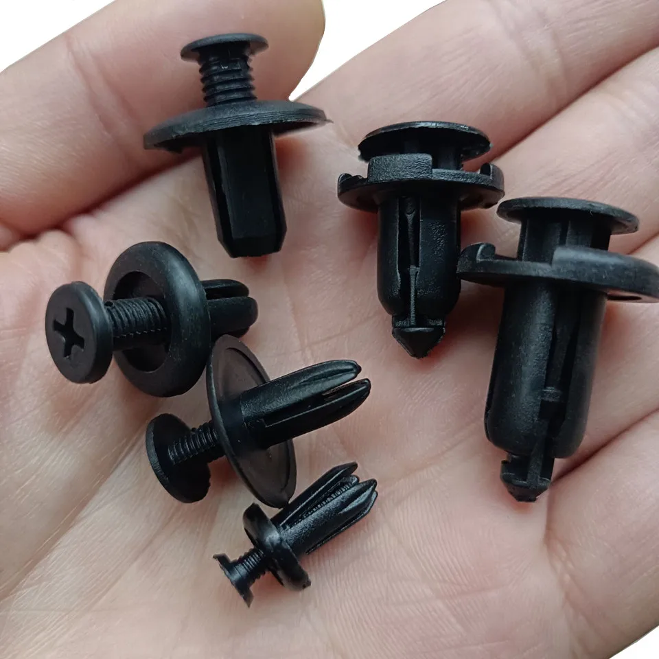 8mm 6mm 7mm 5mm 9mm 10mm Car Bumper Box Fastener Clip Universal Auto Mudguard Plastic Screw Rivet Bag Packed Clamp