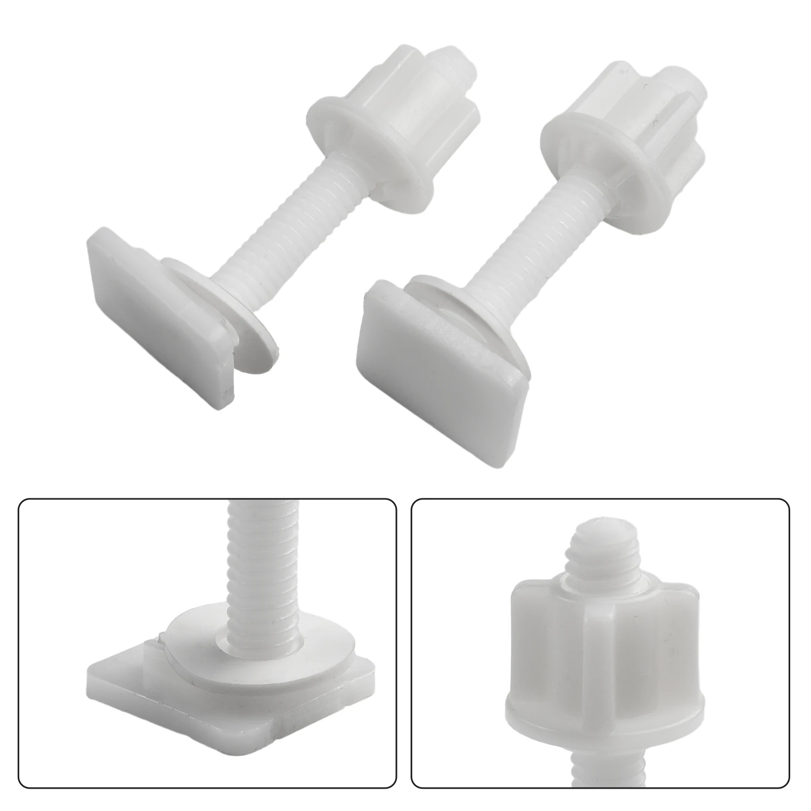 2Pcs White Plastic Toilet Screw Cover Plate Fittings With Expansion Sleeve Fixing Repair Tools Household Gadgets Screwsc