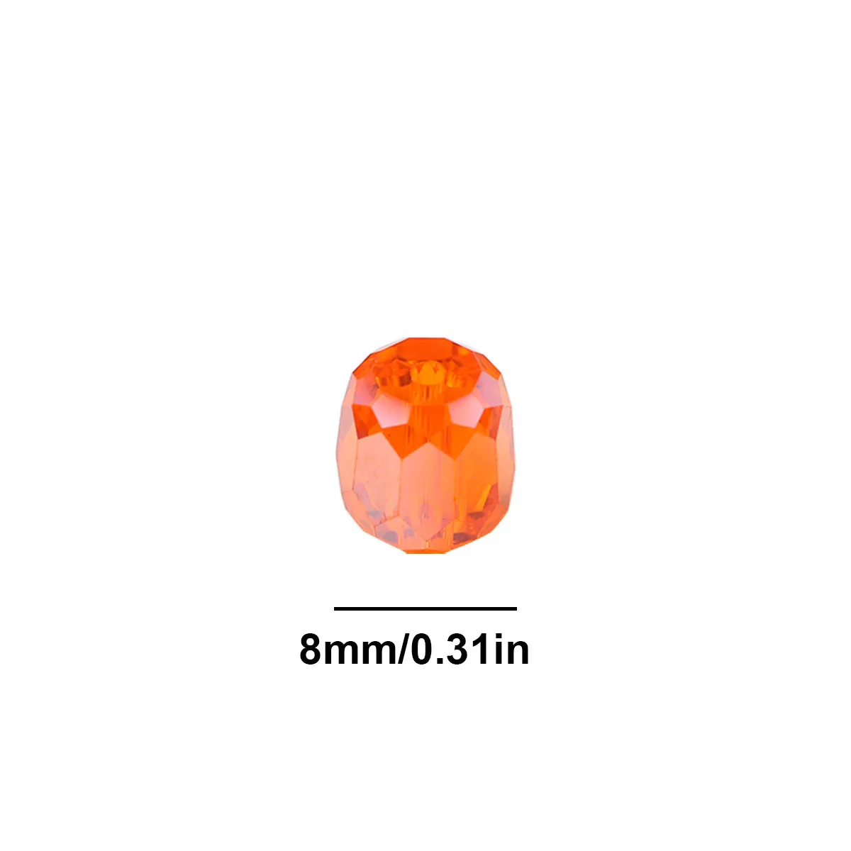 Austrian Crystal Faceted Barrel Orange AB Glass Spacer Beads 79pcs 8mm For DIY Jewelry Making Necklaces Bracelets Accessories