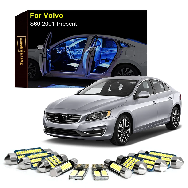 

Canbus Interior Lighting LED Bulbs Kit Package For Volvo S60 2001-Now Dome Trunk Reading Map Lights Indoor Lamps Car Accessories