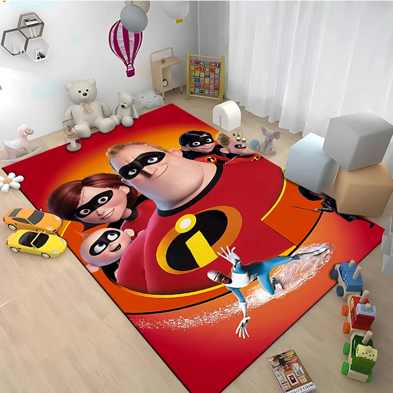 Disne The Incredibles Carpet Yoga Living Room Room Decor Childrens Crawling Mat Doormat Living Room Area Rug Games Area Washroom