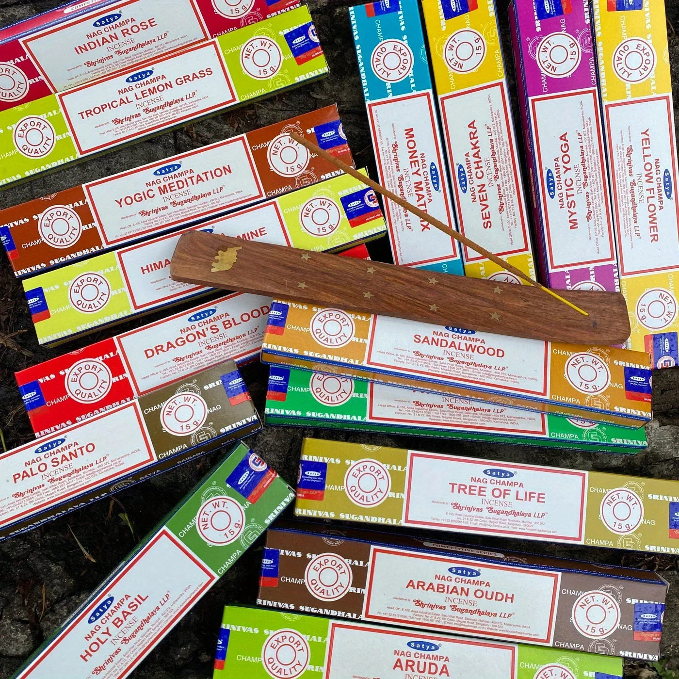 Incense Gift Set Nag Champa, Super hit, Dragon\'s Blood, Sandalwood, Patchouli, Lavender, Positive Vibes, 15 g