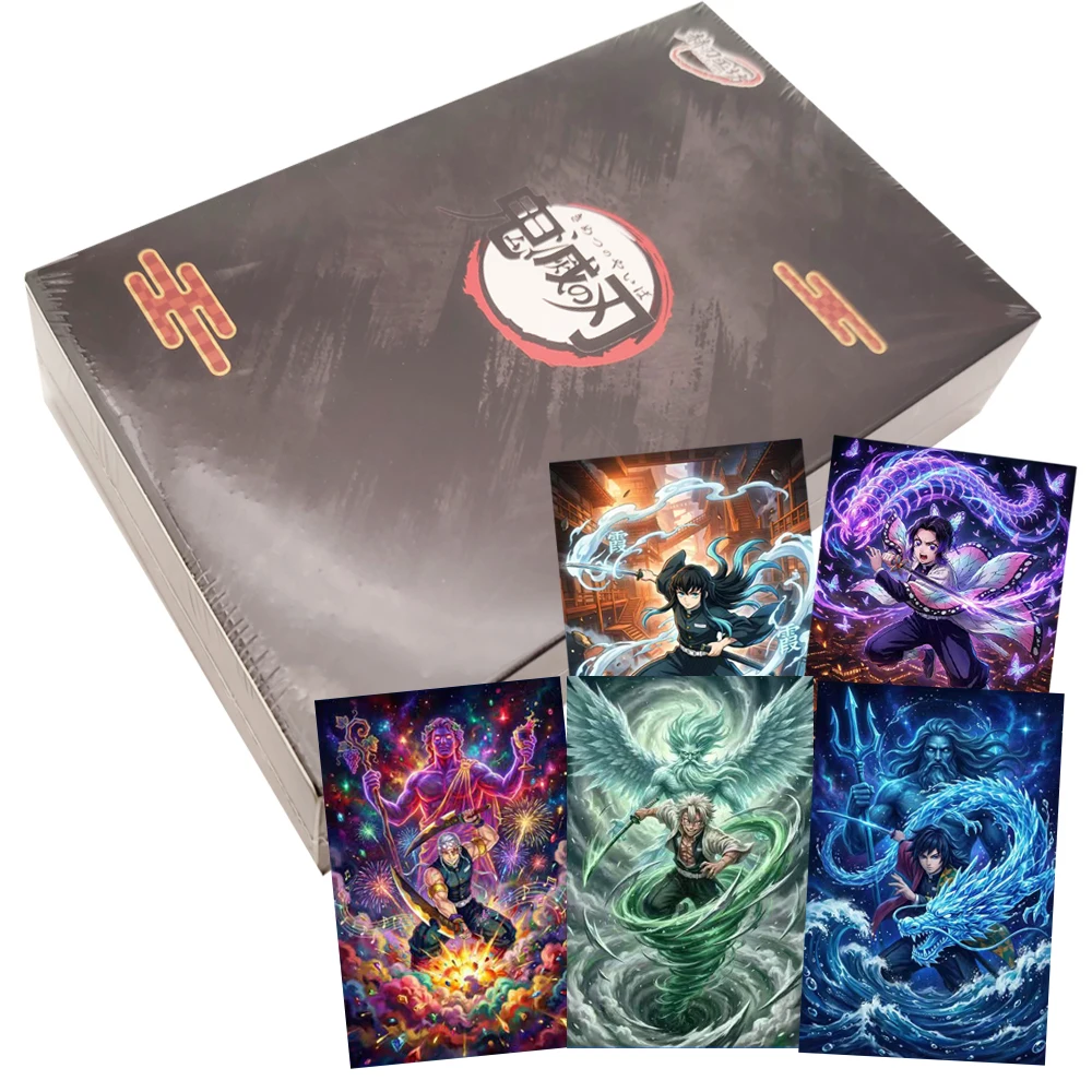 Demon Slayer Color Paper Collection Cards Infinite City Cool Hot Blooded Battle Anime Character Rare Cards Children Hobby Gift