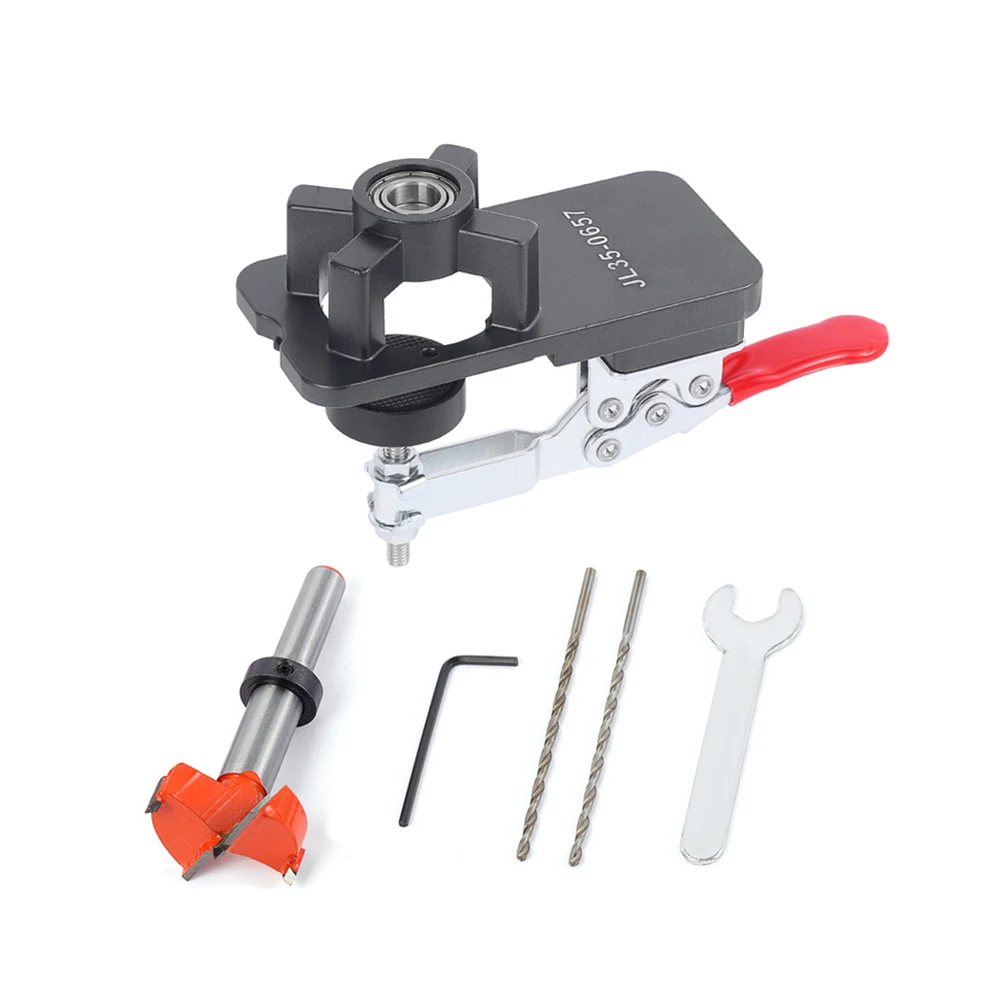 For Cabinet Making Hinge Hole Locator Cabinet Assembly 18*11*6cm Adjustable Margin Settings Aluminum Alloy Construction
