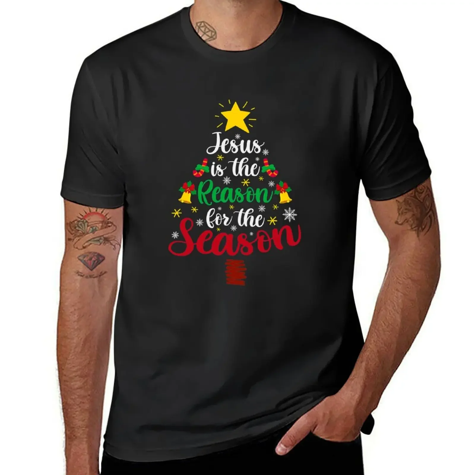 

Jesus is The Reason For The Season Jesus Christmas Christ T-Shirt summer clothes shirts graphic Short sleeve tee men