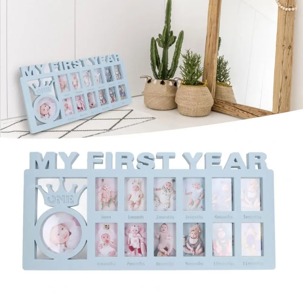 Fotorahmen für Neugeborene, Bilderrahmen „Mein erstes Jahr“, 12 kleine Rahmen, Säuglings-Meilenstein-Rahmen für monatliche Baby-Fotodisplay