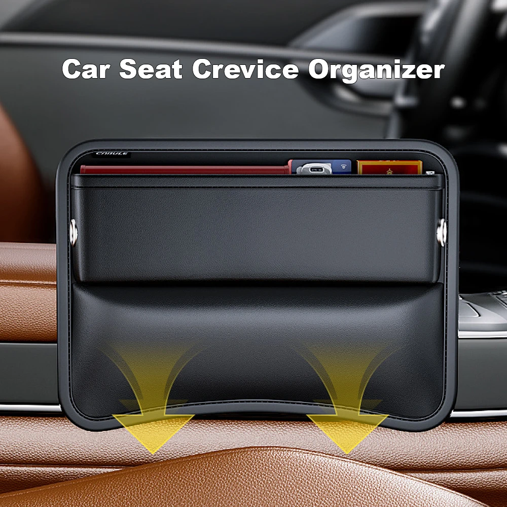 Acessórios interiores do carro assento de carro fenda organizador fenda bolsos caixa armazenamento para telefones carteiras óculos divisor assento portátil