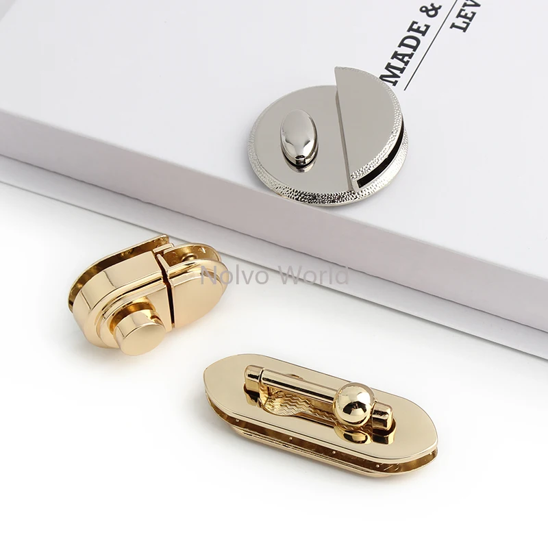 Silver/Light Gold Round/Butterfly Shape Metal Turn Lock Twist Lock For Bags Handbag Purse Press Push Button Locks Accessories