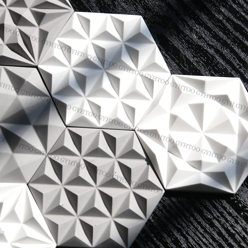 Silicone Molds for Concrete Wall Tile Plaster Mold Terrazzo Tiles Mold Hexagonal Wall Panel Molds Mini Wall Decor Cement Molds