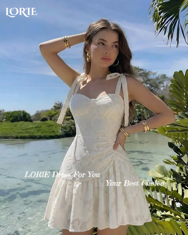 LORIE Vintage Short Wedding Dress Off Shoulder Pleats Ball Sexy Mini Bridal Gown Ruffle A-Line Princess Bride Gowns Customized
