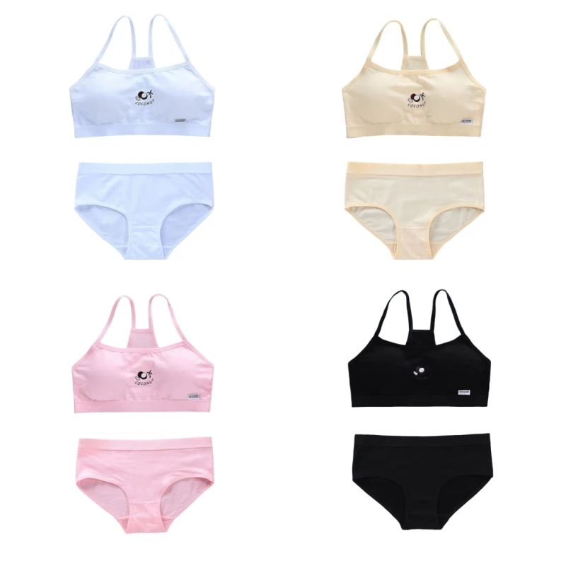 

Teenage Clothes Sets Teenager Sport Underwear Training Bra For Girls Teen Bra And Panties Sets 8-14Y