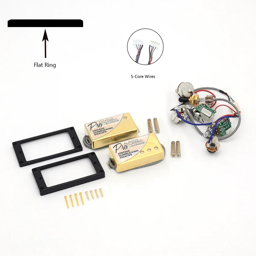 정품 표준 프로 일렉트릭 기타, 알니코 험버커 픽업 니켈 및 골드 커버, 1 세트