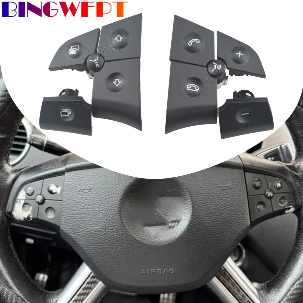 2Pcs Car Multi-function Steering Wheel Buttons Kit For Mercedes For Benz W164 GL ML Class 2006-2009 W251 R Class 2006-2009 W245