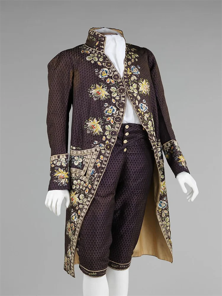 

1770's British Gentleman's Men's Rococo Regency Royal Court Noble Count Uniform Suit Party Ball Gown