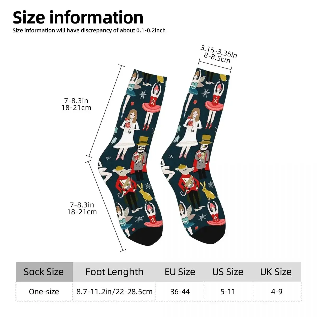 Nutcracker Ballet By Andrea Socks Harajuku Super Soft Stockings All Season Long Socks for Man's Woman's Birthday Present