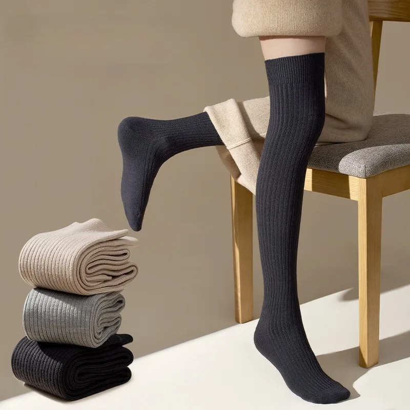 

1 Pair Women's Wool Over-the-Knee Long Socks Fall Winter Stockings for Women Thigh Highs Socks Fashion Knee-socks High Quality