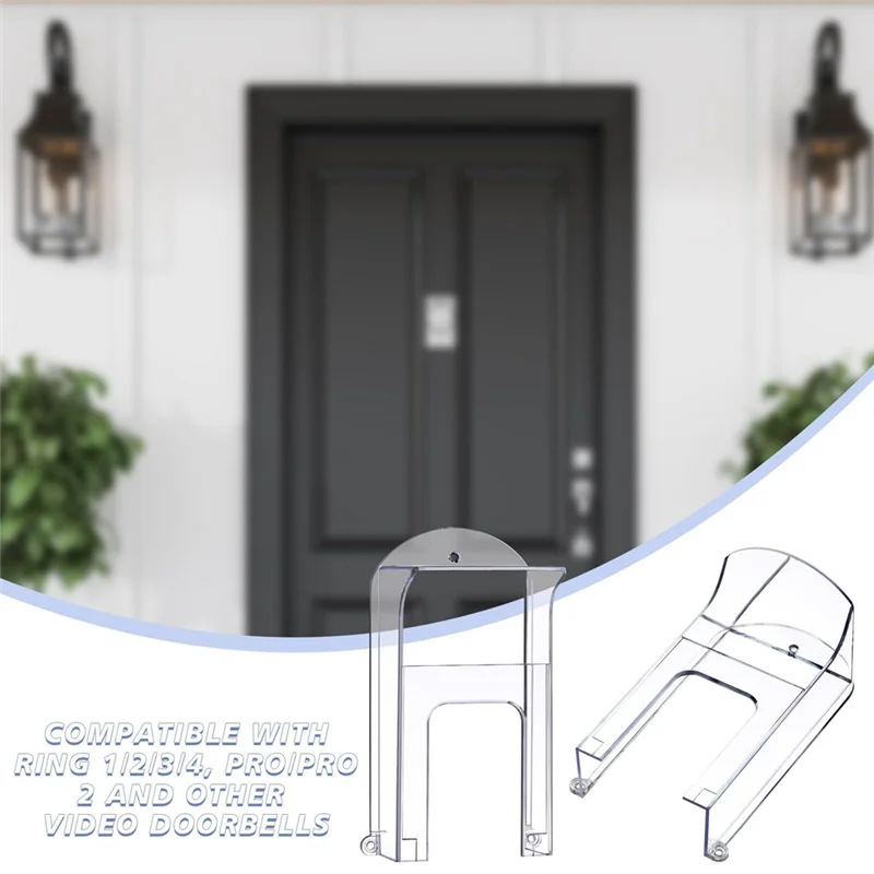 AB15-2Pcs timbre de plástico transparente cubierta para lluvia timbre Protector impermeable timbre para anillo 1/2/3/4/Pro/Pro 2/Wyze