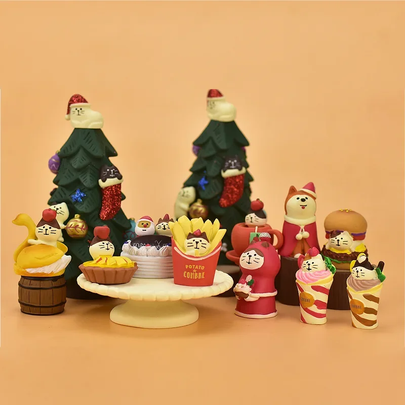 Zakka Japan  Merry Christmas Japan Decor Bookshelf Decoration Scene Collectible Home Decor Resin Craft Japan Miniature Ornaments