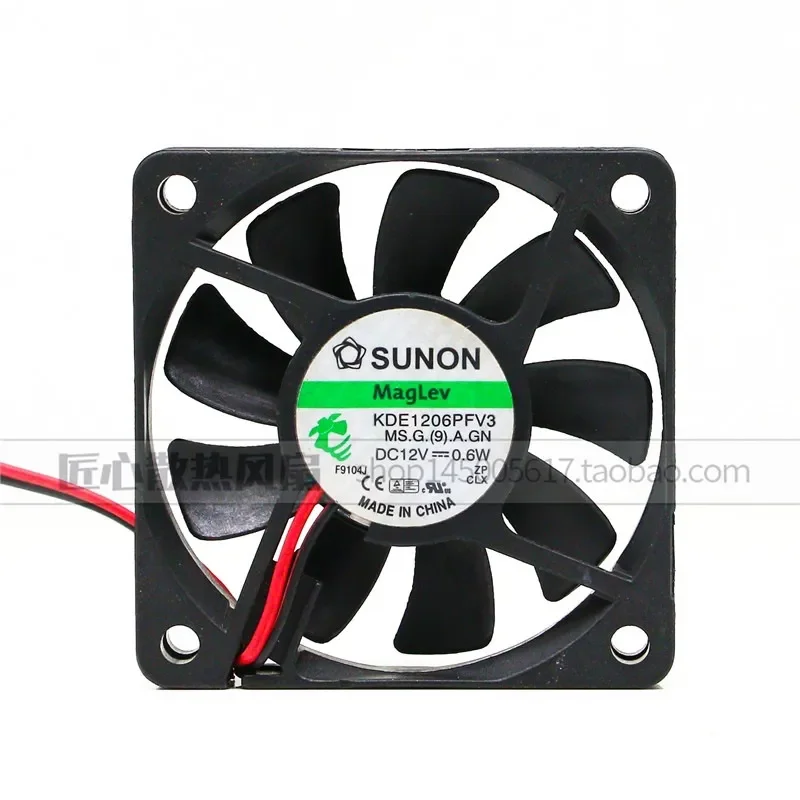 for SUNON Jianzhun 6010 6CM Maglev Ultra Quiet Cooling Fan KDE1206PFV3 12V 0.6W