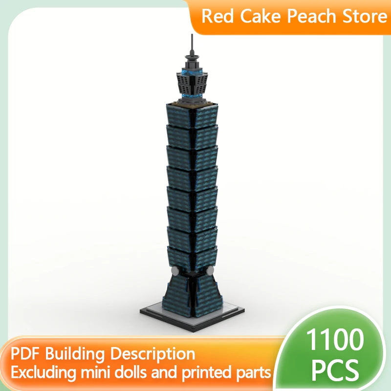 

City Street View Model MOC Building Bricks Taipei 101 Architecture Modular Technology Children Holiday Gifts Assemble Toys Suit