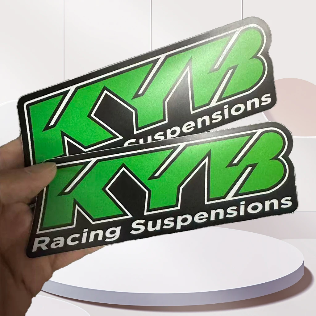 Pegatinas para horquilla de motocicleta, calcomanía de Motocross para logotipo de vinilo KYB, calcomanías de suspensión duraderas, 2 uds.
