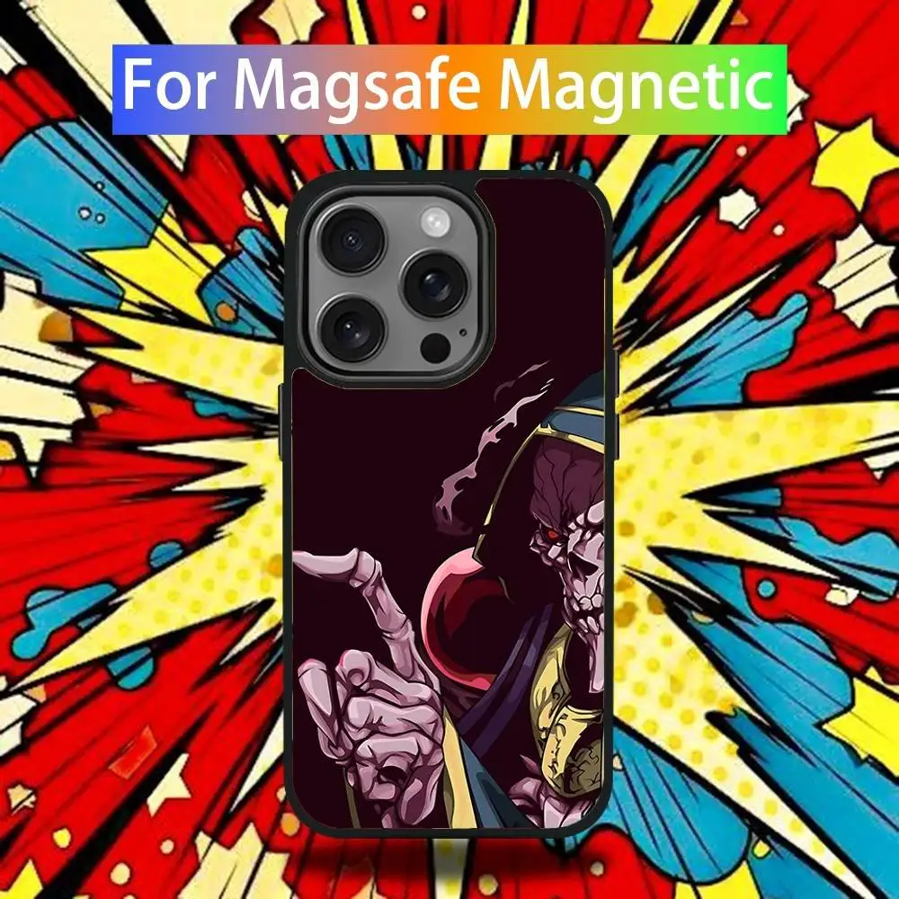 Capa de telefone overlord para iPhone 16,15,14,13,12,11,Pro,Max,Plus,Mini,SE4,E Carregamento sem fio magnético Magsafe