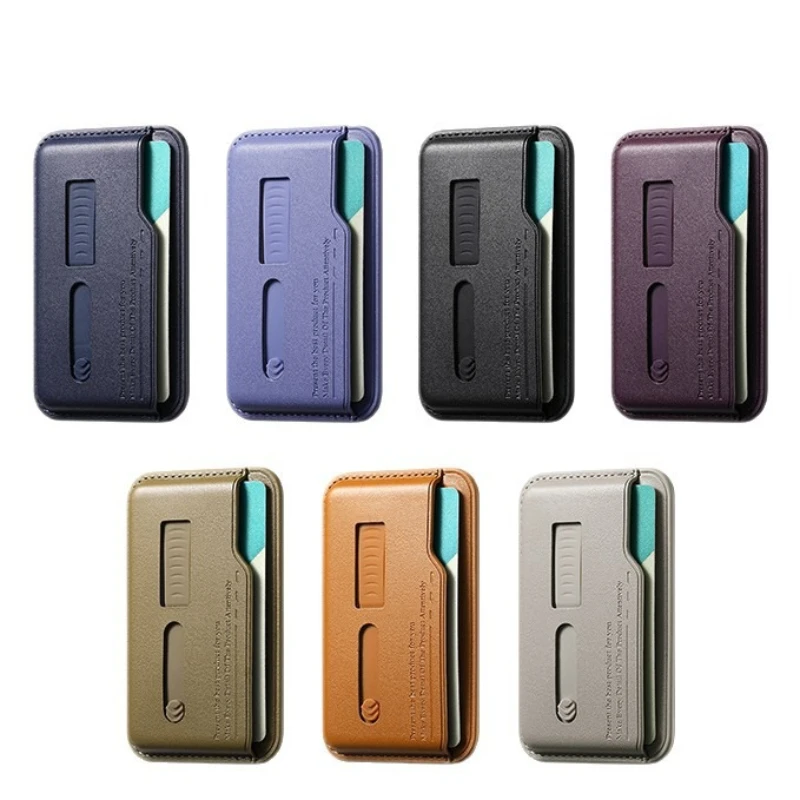 

For Magsafe Strong Magnetic Adsorption Leather Wallet Side 3 Cards Holder Storage Case For iPhone 17E 17 16 15 14 13 12 Pro Max