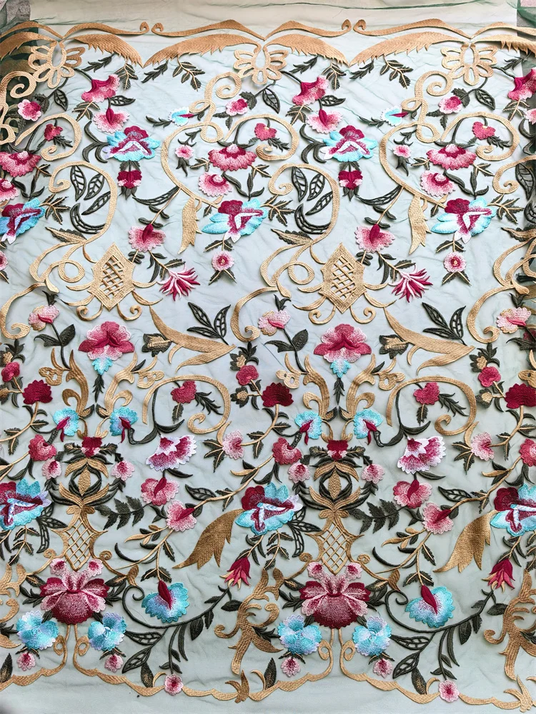 Neuer Stil Mesh-Stickerei Afrikanischer Spitzenstoff 2025 Hochwertige Spitze Wasserlösliche Modische Weiche Spitze 5 Yards – Detail 11