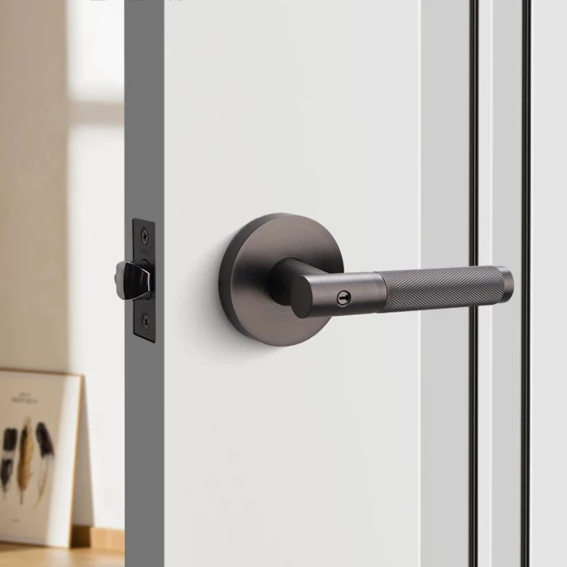 Antique Brass Three Lever Magnetic Silent Lock Bedroom Ball Shaped Door Knob Universal Fit Privacy Latch Heavy Duty Rustproof