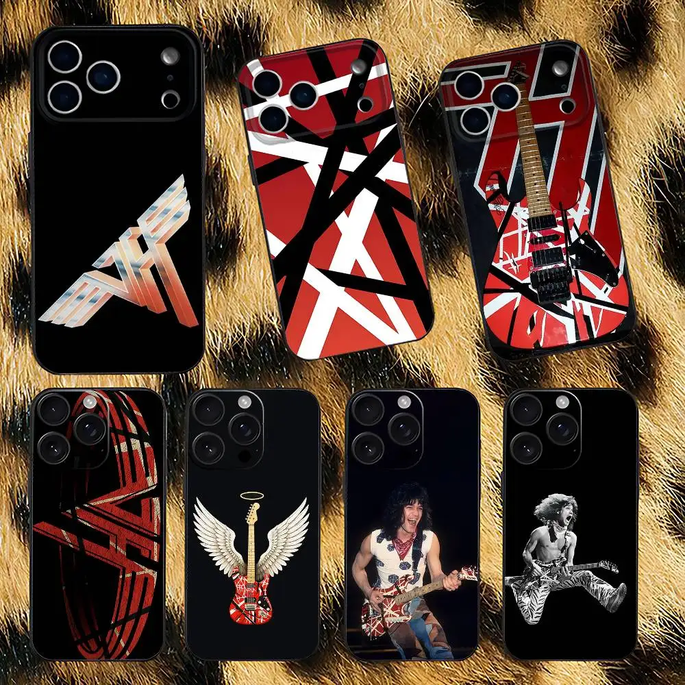

E-Eddie Van H-Halen Phone Case For iPhone 17,16,15,14,13,12,11,Pro,XS,Max,XR,Plus,E,SE4,Mini Black Soft Cover