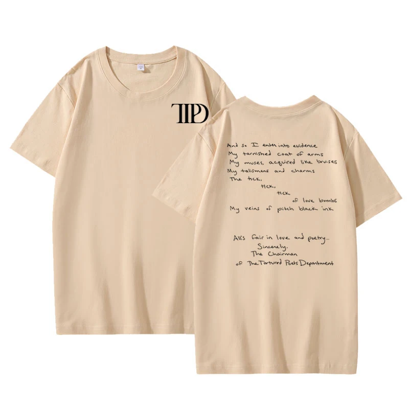 The Tortured Poets Department Tshirt Eras Tour Merch TTDP T Shirt All\'s Fair in Love and Poetry T-shirts Chairman Streetwear