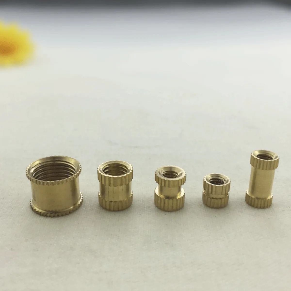 Pure Brass Insert Nut, Injection Molded Copper Nut, Knurled Copper Insert, Lighting Fittings, Customized