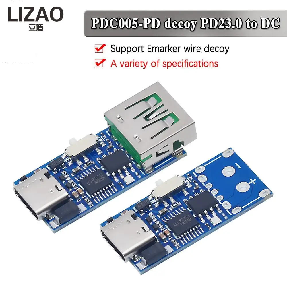 Type-C USB-C PD2.0 PD3.0 to DC Spoof Scam Fast Charge Trigger Polling Detector USB-PD Notebook Power Supply Change Board Module