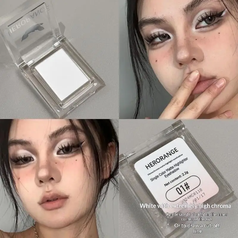 【Peace】HERORANGE Matte Monochrome Lidschatten-Palette Natural Light Highlighter Powder für empfindliche Augenkonturierung hellt auf