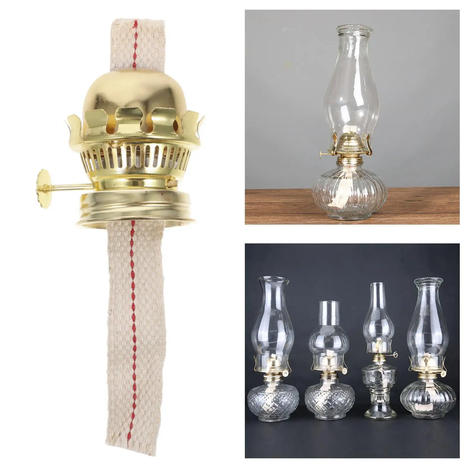 Kerosene Oil Lamp Part Vintage Oil Lamps Burner Oil Lamp Replacement Burner for Transparent Glass Oil Lantern Desktop Oil Lamps