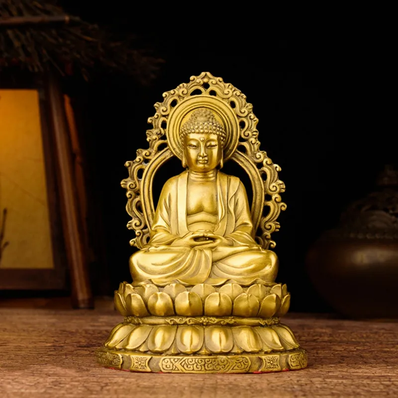 Thai Decoration Buddha Statue Golden Shakyamuni Statue Hinduism Buddhist God Sculpture Feng Shui Meditation Home Decor Crafts