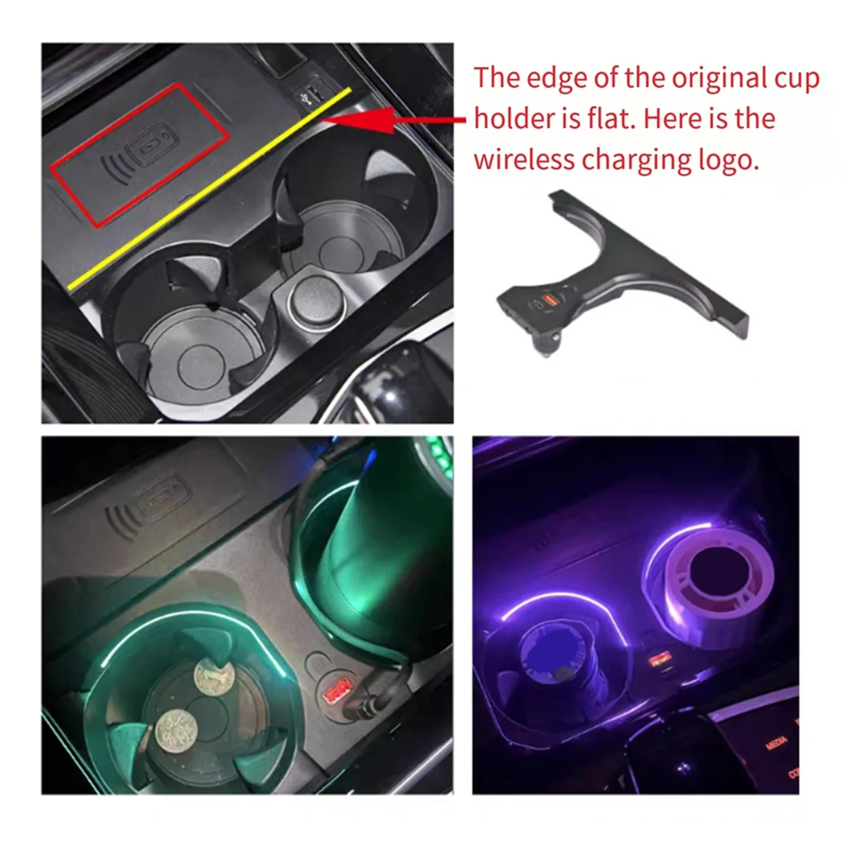

New_Car LED Cup Holder Ambient Light 45W for BMW X3 X4 IX3 2018-2024