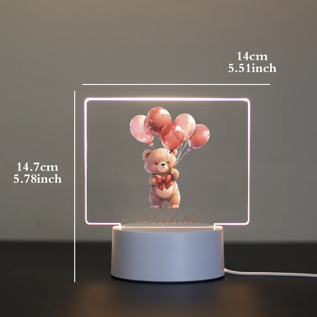 1 personalized night light cute little bear 3D Visual Design for Home Wedding decoration bridesmaid gifts