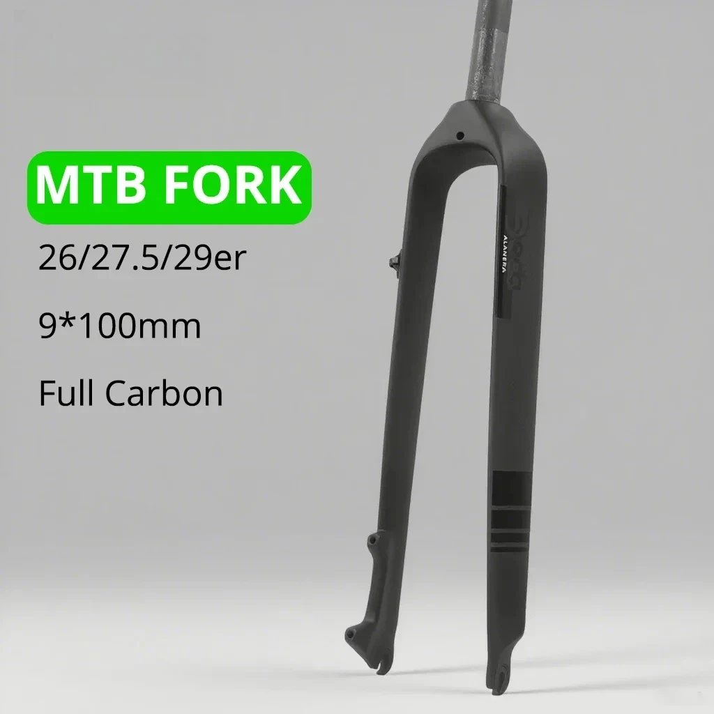 

MTB Full Carbon Fiber Fork Straight Tapared Tube 26 /27.5/29 Inch Bicycle Fork MTB Fork 9*100mm Quick Release Disc brake