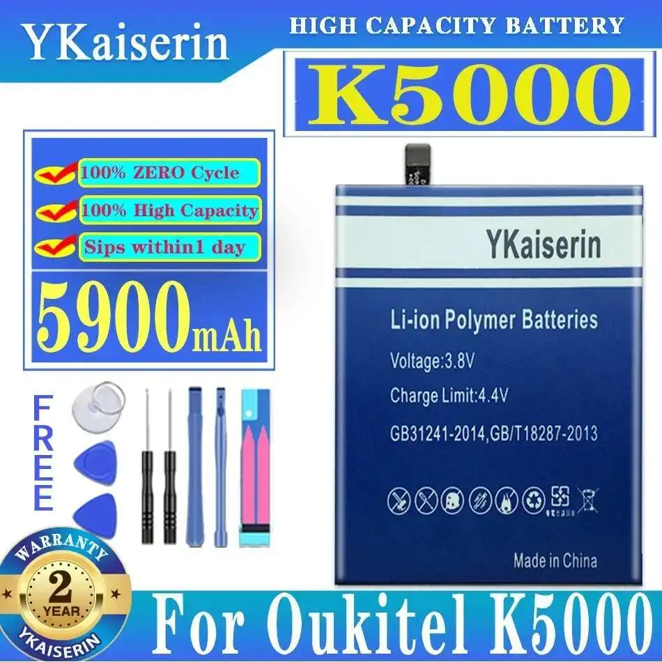 

For Oukitel K5000 Mobile Phone Battery 5900Mah Long Lasting