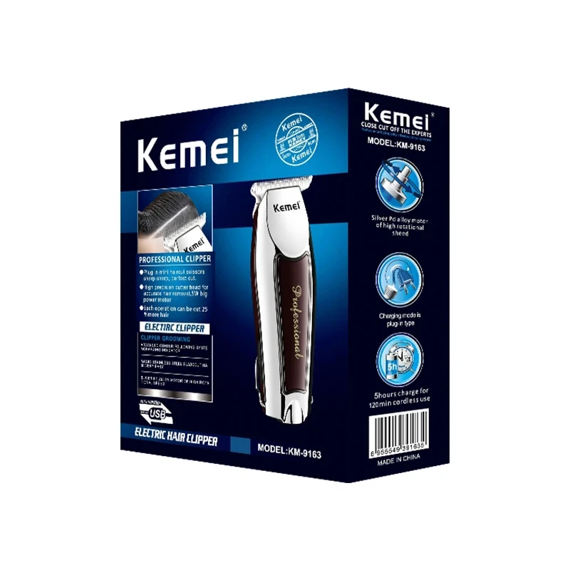Kemei KM-9163 USB Rechargeable Professional Men Hair Trimmer Electric Low Noise Cordless Haircut Machine image 4