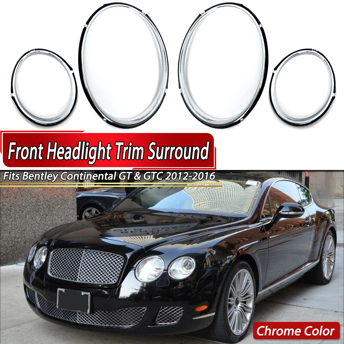 

Хромированная накладка на фару для Bentley Continental GT GTC 2Door 2012-2016