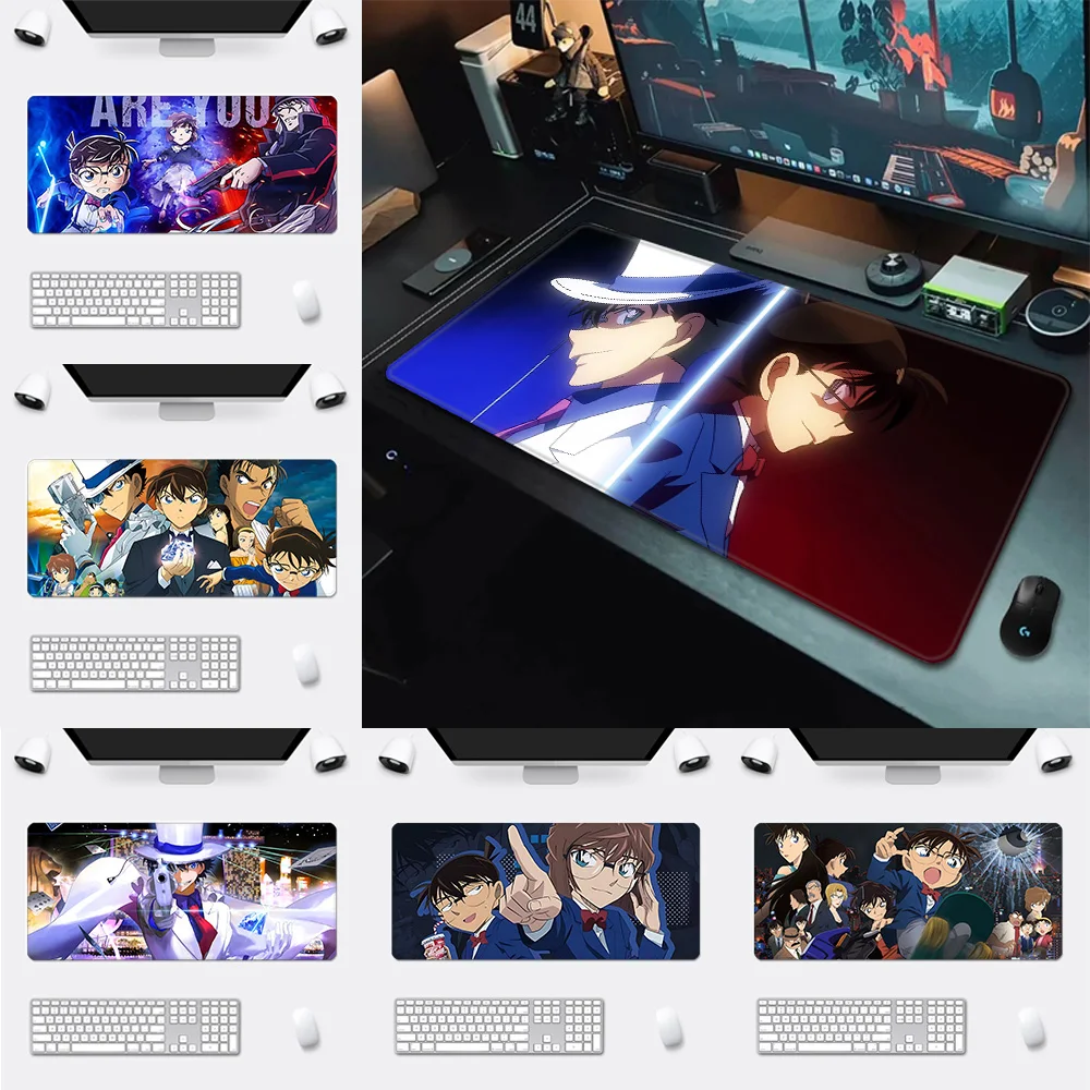 Mousepad HD Printing Computer Gamers Locking Edge Non-slip Mouse Pad Anime Detectives Conan XXL90x40cm Keyboard PC Desk Pad