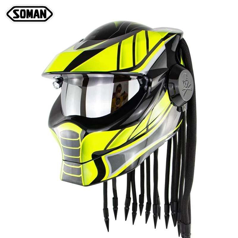 Tańszy ABS pełna twarz Predator kask motocyklowy SOMAN SM958 Capacete Street Flip Up Casco czaszka Capacete De Motociclet