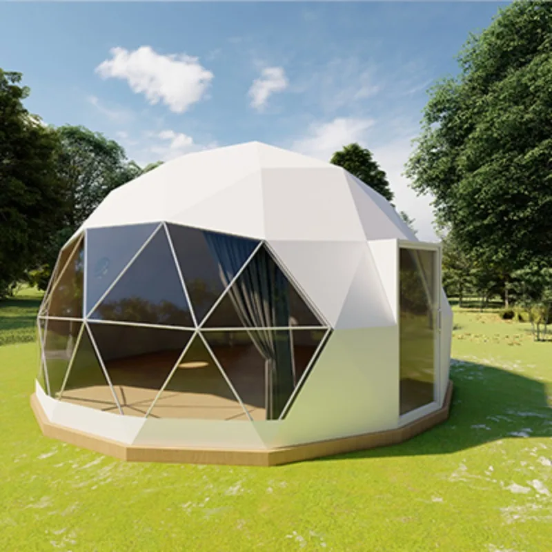 Outdoor 8m 2-4 people Hotel Camping Transparent Luxury Geodetic Ice Hut Ball Dome Tent