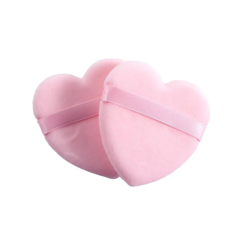 Veludo macio em forma de coração corretivo maquiagem algodão compõem puff pó puff esponjas de beleza cosméticos puff compõem ferramentas