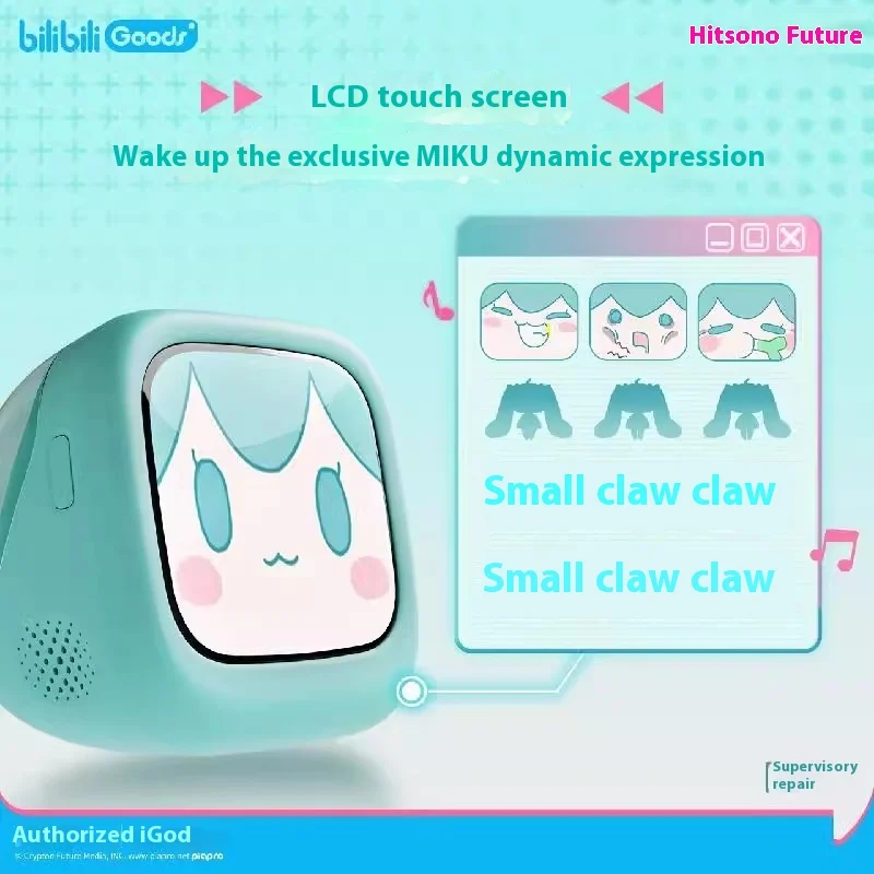 New Hatsune Miku Cube Face Lcd Touch Screen Wireless Bluetooth Headset Gifts Box For Girls Personalized Headset For Android Ios