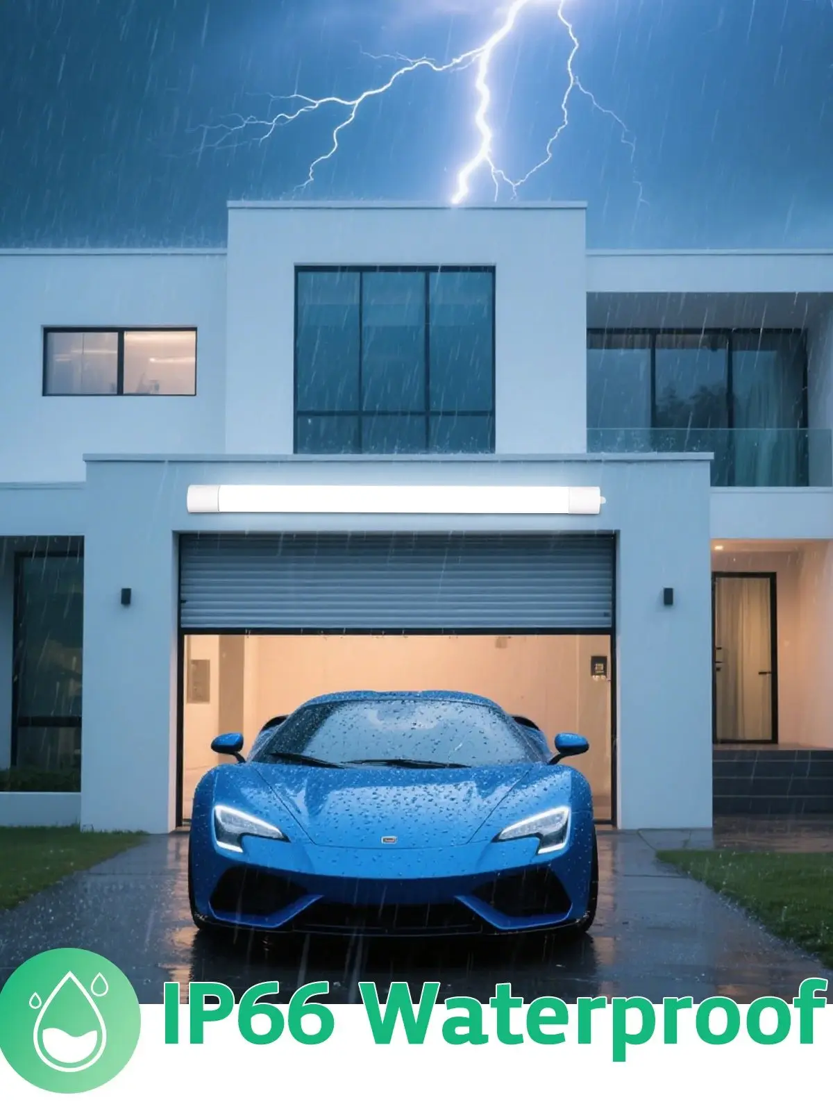Packung mit 4/2 LED-Nassraumleuchten, 120 cm, 36 W, 3960 lm, IP66, wasserdichte, verknüpfbare Deckenleuchte für Garage, Werkstatt, Badezimmer, 4000 K