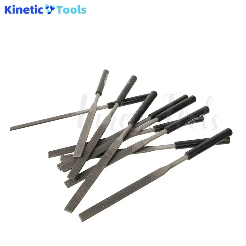 أداة ملف مسطحة معدنية 5 × 180 مم، أداة ملف معدنية من الفولاذ الكربوني العالي للمعادن والخشب والبلاستيك وملف مسطح للتكرير 10 قطعة/المجموعة #2